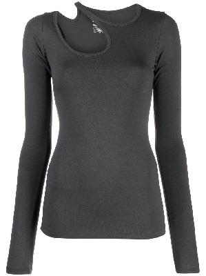 Low Classic - Grey Curve Hole Long-Sleeved T-Shirt