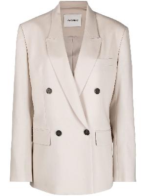 Low Classic - Neutral Double Breasted Wool Blazer