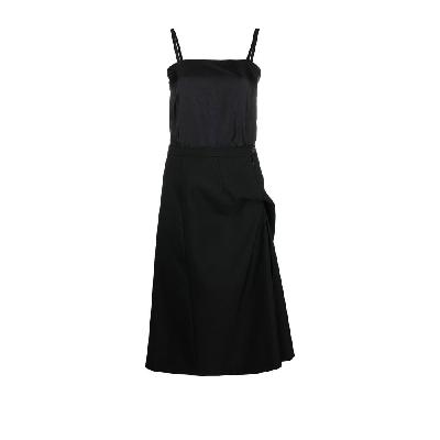 Maison Margiela - Black Reworked Square Neck Midi Dress