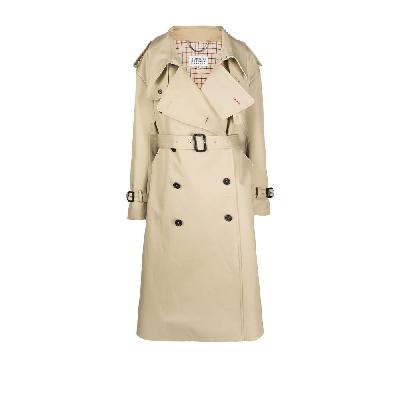 Maison Margiela - Neutral Double-Breasted Cotton Trench Coat