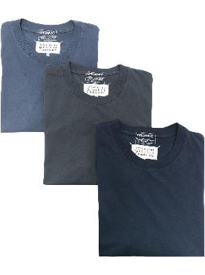 Maison Margiela - Blue Short Sleeve T-Shirt Pack Of Three