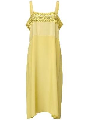 Maison Margiela - Yellow Crochet Panel Sleeveless Midi Dress