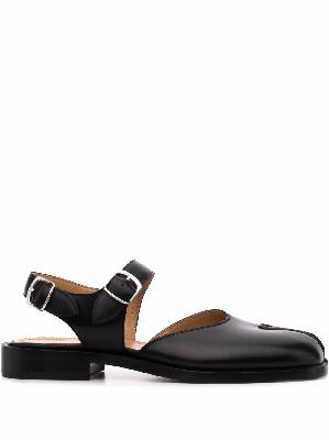 Maison Margiela - Black Tabi Leather Flat Sandals