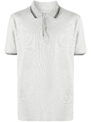 Maison Margiela - Grey Cotton Stripe Trim Polo Shirt