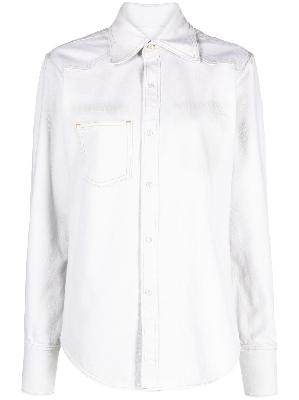 Maison Margiela - White Distressed Denim Shirt