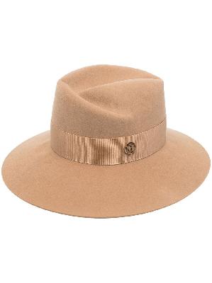 Maison Michel - Neutral Virginie Logo Fedora Hat