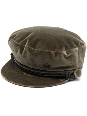 Maison Michel - Green Abby Velvet Baker Boy Hat