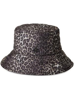 Maison Michel - Brown Angele Leopard Print Bucket Hat