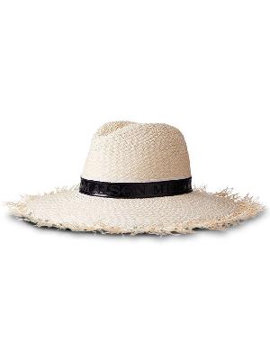 Maison Michel - Neutral Zango Straw Fedora Hat