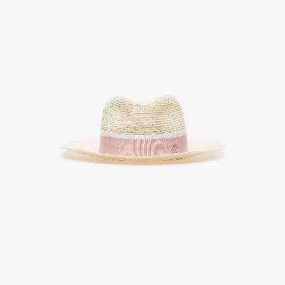 Maison Michel - Pink Henrietta Straw Fedora Hat