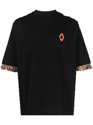 Marcelo Burlon County Of Milan - Black Fringe Detail Cotton T-Shirt