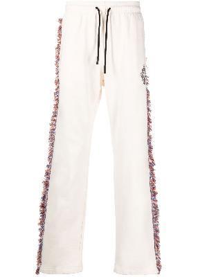 Marcelo Burlon County Of Milan - Neutral Cotton Fringed Track Pants