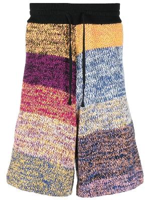 Marcelo Burlon County Of Milan - Blue Colourblock Knit Shorts