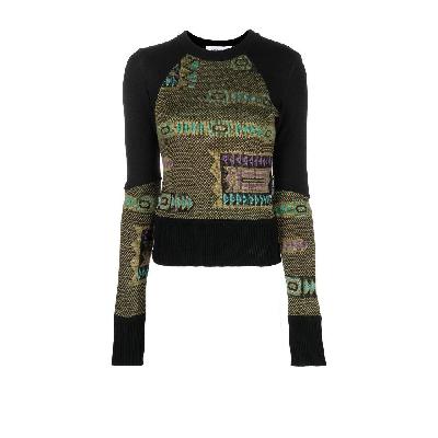 Marine Serre - Black Mélange Hybrid Wool Sweater
