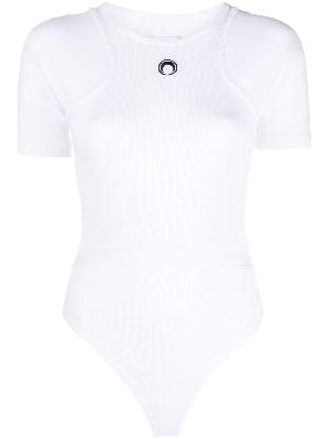 Marine Serre - White Logo Embroidered Bodysuit