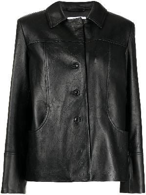 Marine Serre - Black Monogram Embossed Leather Jacket