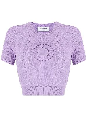 Marine Serre - Lilac Knitted Crop Top