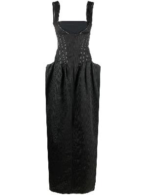 Marine Serre - Black Moire Gown