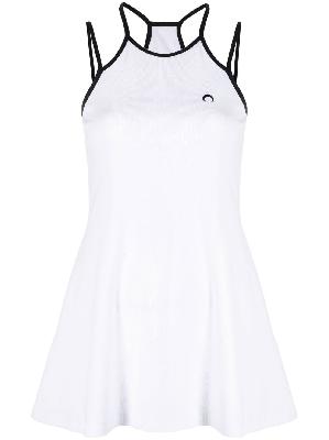 Marine Serre - White And Black Moon Logo Organic Cotton Minidress