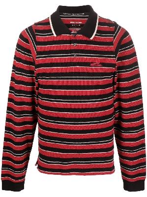 Martine Rose - Red And Black Stripe Print Polo Shirt