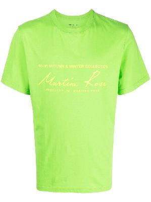 Martine Rose - Green Logo Print Cotton T-Shirt