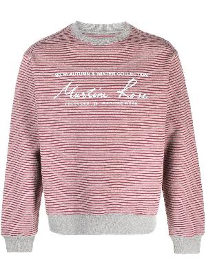 Martine Rose - Red Logo Stripe Print Sweatshirt