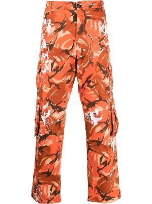 Martine Rose - Orange Camouflage Print Cargo Trousers