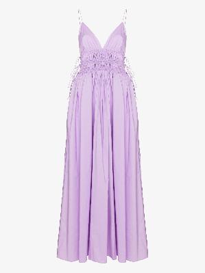 Matteau - Lilac V-Neck Shirred Maxi Dress