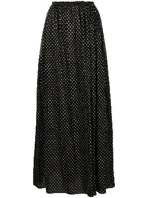 Matteau - Black Polka Dot Wrap Maxi Skirt