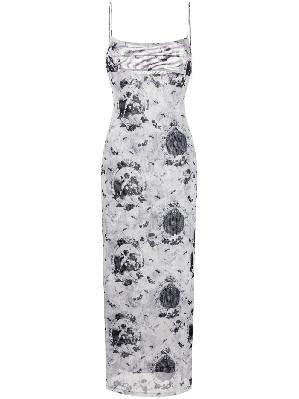 Miaou - Grey Thais Graphic Print Maxi Dress