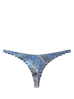 Miaou - Blue Rio Denim Print Bikini Bottoms