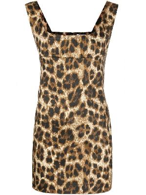 Miaou - Brown Vivi Leopard Print Mini Dress