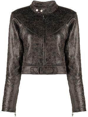 Miaou - Brown Vaughn Faux Leather Jacket