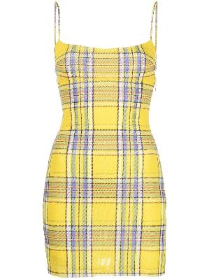 Miaou - Yellow Anya Plaid Mini Dress
