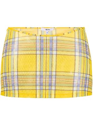 Miaou - Yellow And Grey Dion Plaid Miniskirt