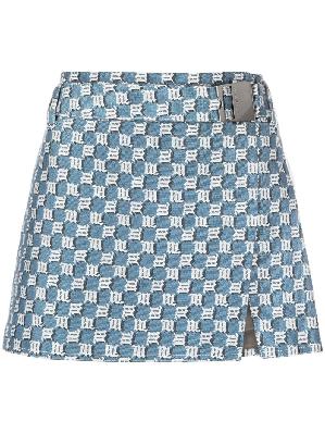 MISBHV - Blue Monogram-Jacquard Mini Skirt