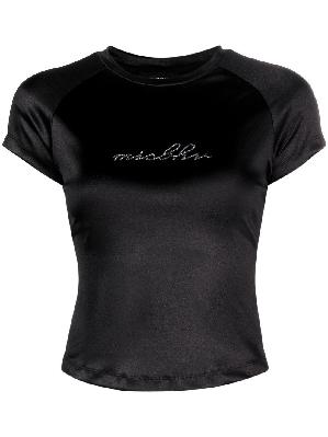MISBHV - Black Baby Crystal Embellished Satin T-Shirt