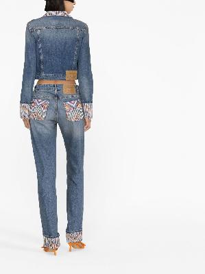 Missoni - Blue Zigzag Detail Straight-Leg Jeans