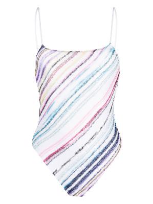 Missoni - White Striped Knitted Swimsuit