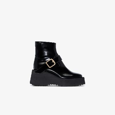MM6 Maison Margiela - Black 40 Wedge Leather Ankle Boots