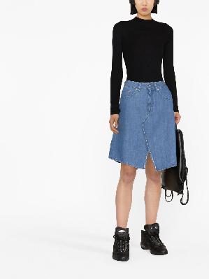 MM6 Maison Margiela - Blue Front Slit Denim Skirt