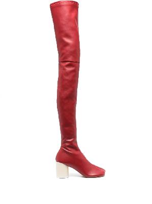 MM6 Maison Margiela - Red 70 Thigh-High Block-Heel Boots