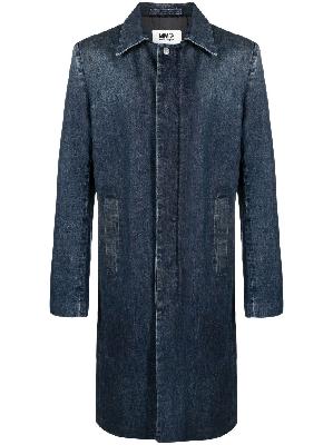 MM6 Maison Margiela - Blue Denim Single Breasted Coat