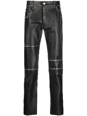 MM6 Maison Margiela - Black Panelled Leather Trousers
