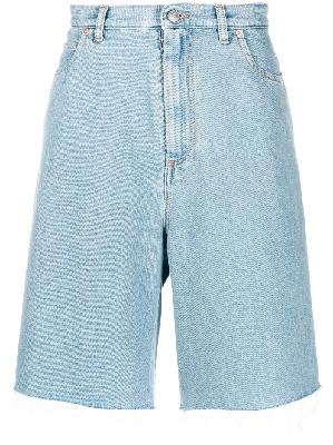 MM6 Maison Margiela - Blue Knee-Length Denim Shorts