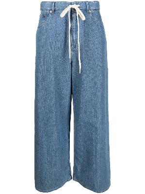 MM6 Maison Margiela - Blue Drawstring Wide-Leg Jeans