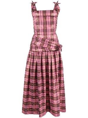 Molly Goddard - Pink Bow Detail Checked Dress