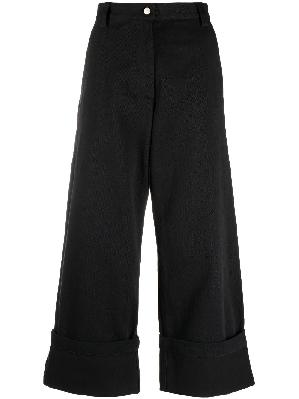 Moncler Genius - 2 Moncler 1952 Black Cropped Wide-Leg Cotton Trousers
