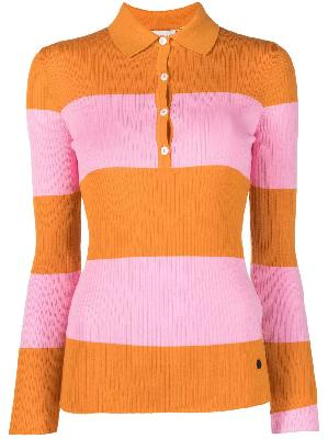 Moncler Genius - Pink Striped Wool Polo Top