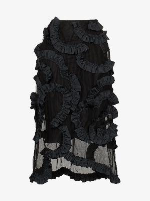 Moncler Genius - 4 Moncler Simone Rocha Ruffled Silk Midi Skirt